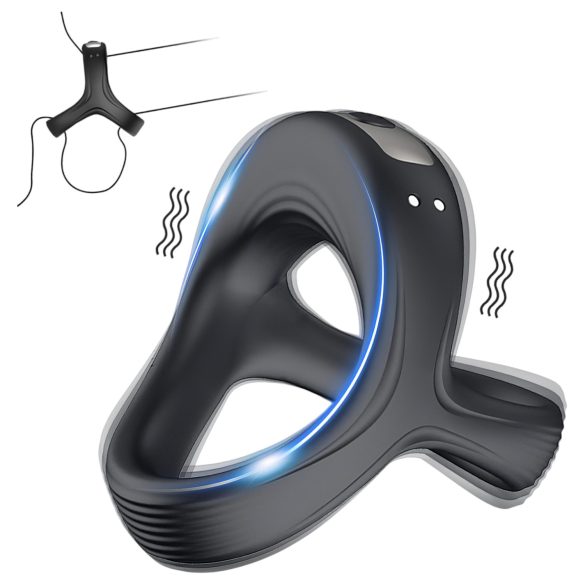 AlvUp - Vibrations-Penis- und Hodenring (schwarz)