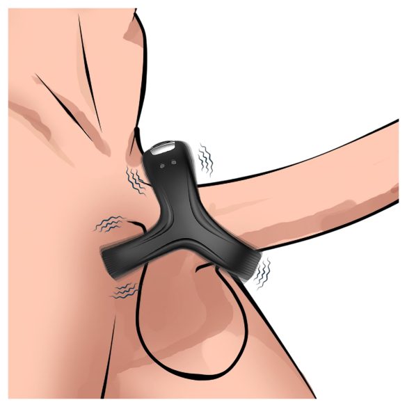 AlvUp - Vibrations-Penis- und Hodenring (schwarz)