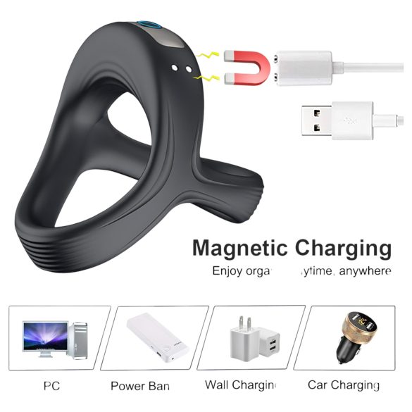 AlvUp - Vibrations-Penis- und Hodenring (schwarz)