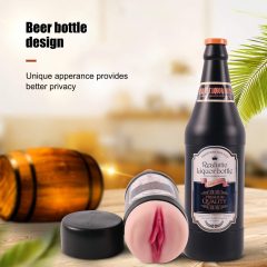   Einsam - lebensechte künstliche Vagina in Bierflasche (Natur-Schwarz)