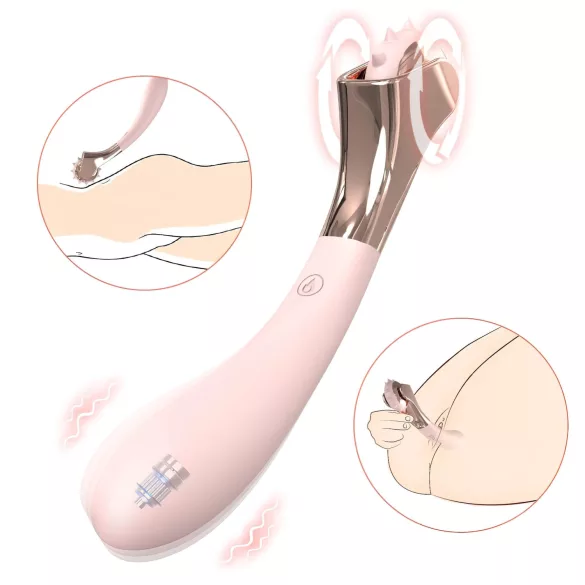 Sex HD - Wiederaufladbarer, wasserdichter Vibrator & Stimulationsrad (pink)