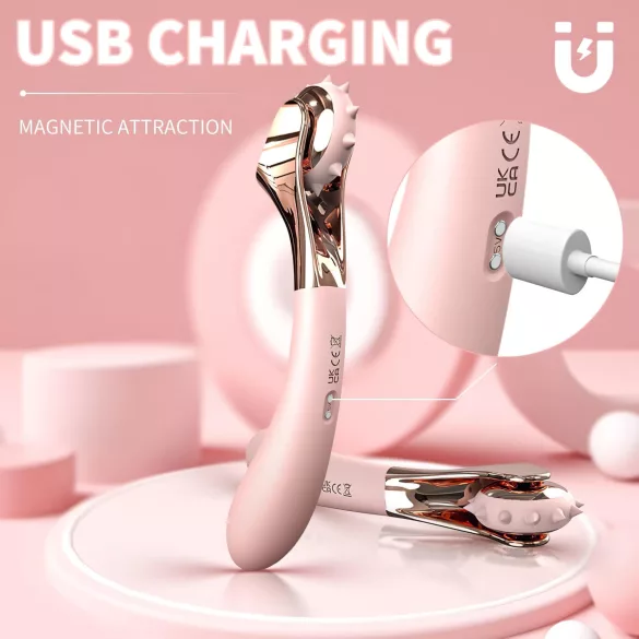 Sex HD - Wiederaufladbarer, wasserdichter Vibrator & Stimulationsrad (pink)