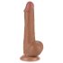 Lovetoy Sliding-Skin - Doppelschicht-Dildo mit Hoden - 19,5cm (natur)