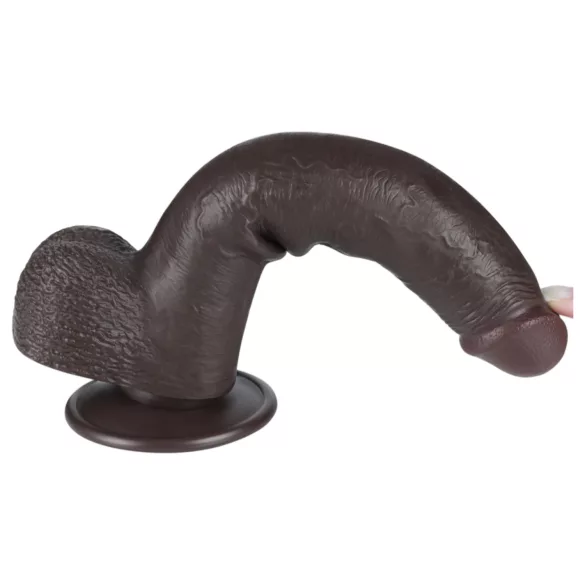 Lovetoy Sliding-Skin - Haftender, doppelwandiger Dildo - 20,8cm (braun)