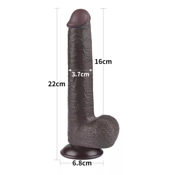 Lovetoy Sliding-Skin - Haftender, doppelwandiger Dildo - 20,8cm (braun)