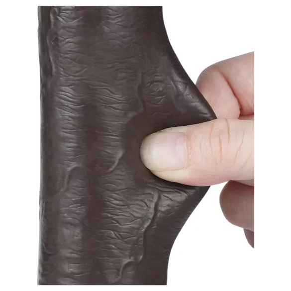 Lovetoy Sliding-Skin - Haftender, doppelwandiger Dildo - 20,8cm (braun)