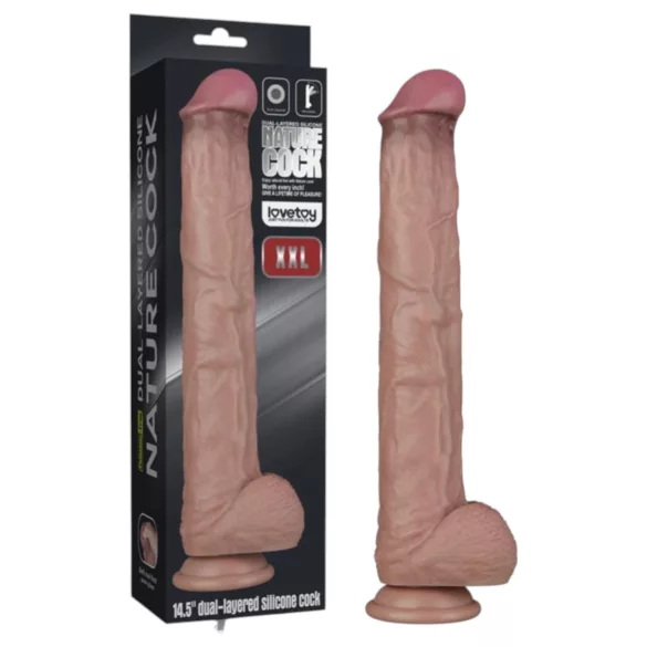 Lovetoy - Doppelschicht-XXL-Dildo - 36,5 cm - (natur)