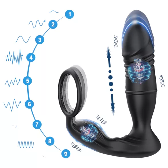 AlvUp - Intelligenter Prostata-Vibrator mit Penisring (schwarz)