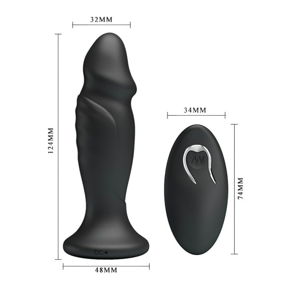 MR. PLAY - Akku Analdildo mit Fernbedienung (Schwarz)