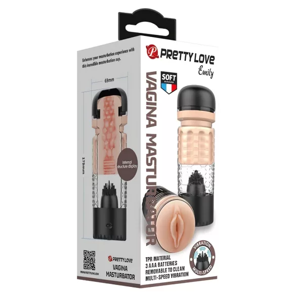 Pretty Love Emily - realistische künstliche Vagina-Masturbator (schwarz)