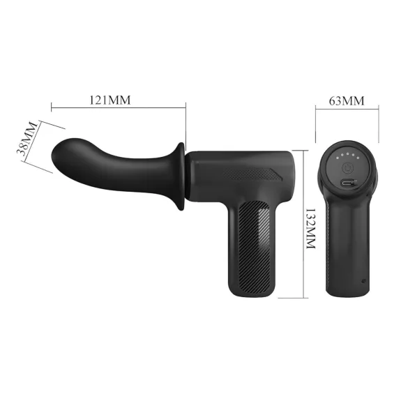 Pretty Love Dj Doctor - Stoßpistolen-Vibrator für Damen (Schwarz)