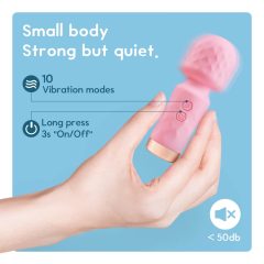   Vibeconnect - wiederaufladbarer, wasserdichter Mini-Massagevibrator (rosa)