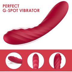   Vibeconnect Hilary - Akku-betriebener, Silikon-G-Punkt-Vibrator (rot)