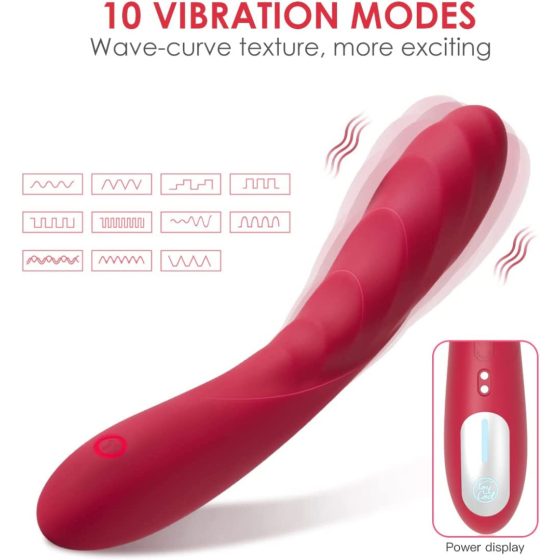 Vibeconnect Hilary - Akku-betriebener, Silikon-G-Punkt-Vibrator (rot)