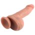 Dual-Density Naturdildo - 18 cm mit Hoden und Saugnapf