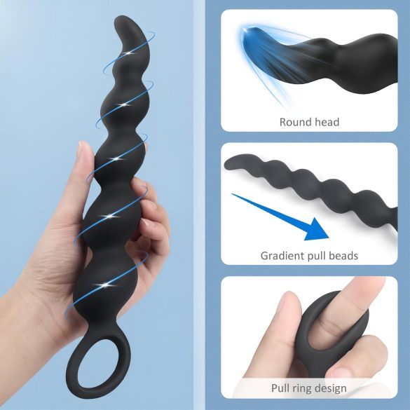 Sex HD Steven - Perlen Anal-Dildo (schwarz)