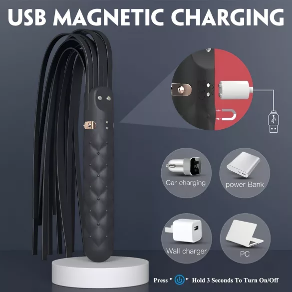 Sex HD Bloody Mary - Akkuvibrator & Peitsche (schwarz), wasserdicht