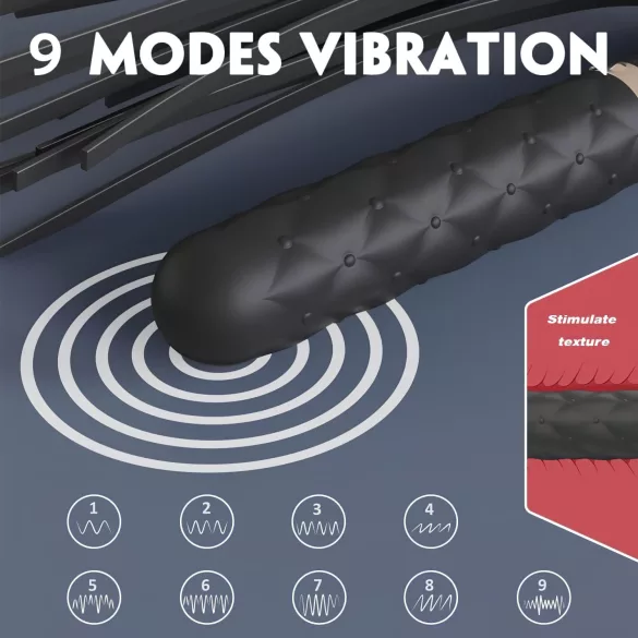 Sex HD Bloody Mary - Akkuvibrator & Peitsche (schwarz), wasserdicht