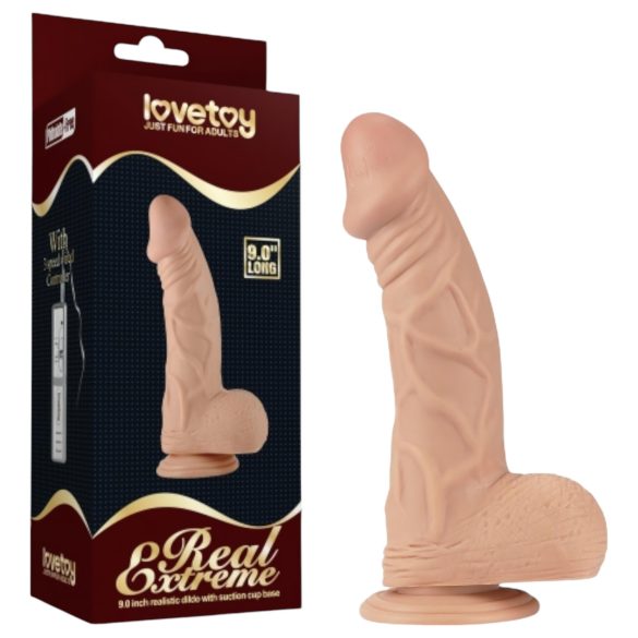 Lovetoy Real Extreme - Saugnapf Dildo - 23cm (natur)