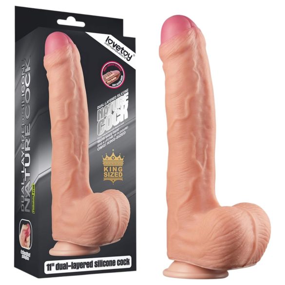 Lovetoy Nature Cock - zweischichtiges realistisches Dildo - 28cm (natur)