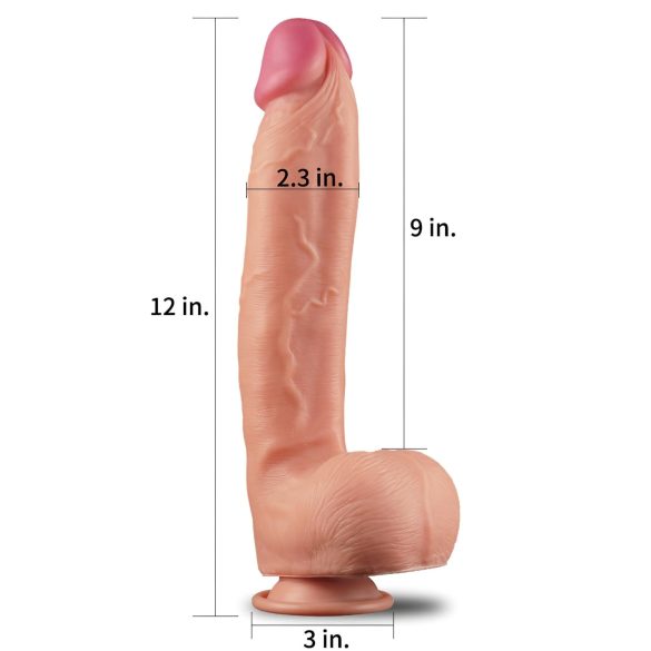 Lovetoy Nature Cock - Doppelschicht Realistischer Dildo - 30cm (Natur)