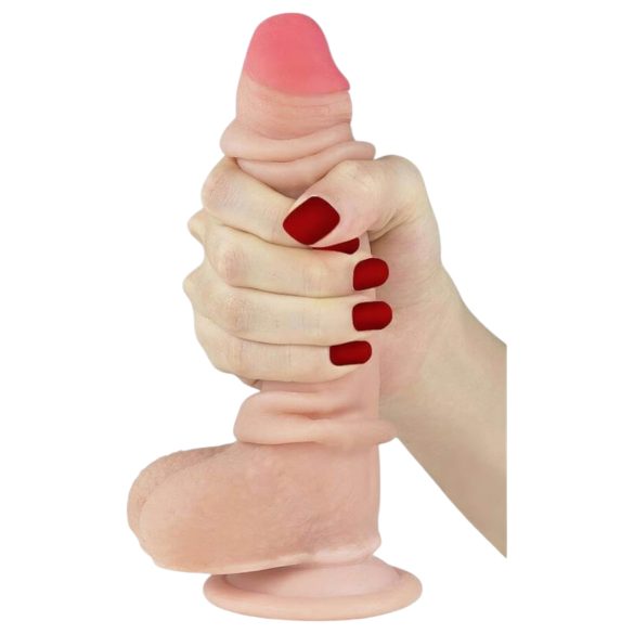Lovetoy Sliding-Skin - Doppelschicht-Dildo - 18cm (natur)
