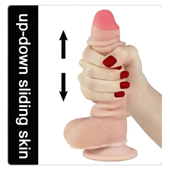 Lovetoy Sliding-Skin - doppelter Dildo - 18cm (natur)