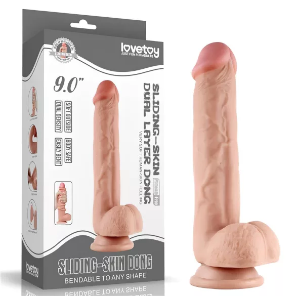 Lovetoy Sliding-Skin - Doppelschicht-Dildo - 23cm (natur)