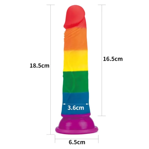 Lovetoy Prider - lebensechtes Dildo - 19cm (Regenbogen)