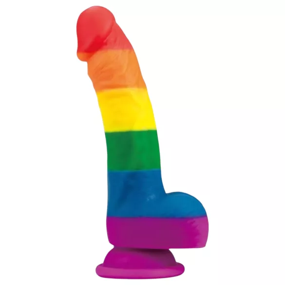 Lovetoy Prider - realistischer Silikon-Dildo - 19cm (Regenbogen)