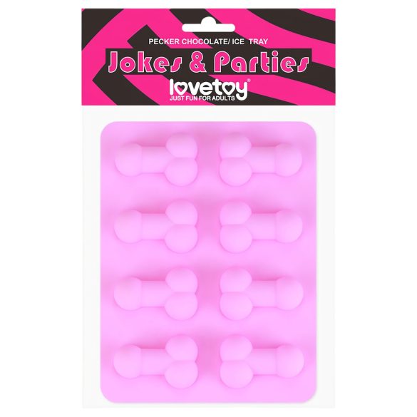 Penisförmiger Eiswürfelbereiter (pink)