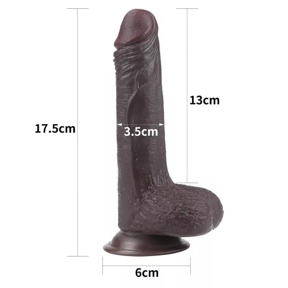 Lovetoy Sliding-Skin - zweischichtiger Dildo - 18cm (braun)