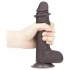 Lovetoy Sliding-Skin - zweischichtiger Dildo - 18cm (braun)
