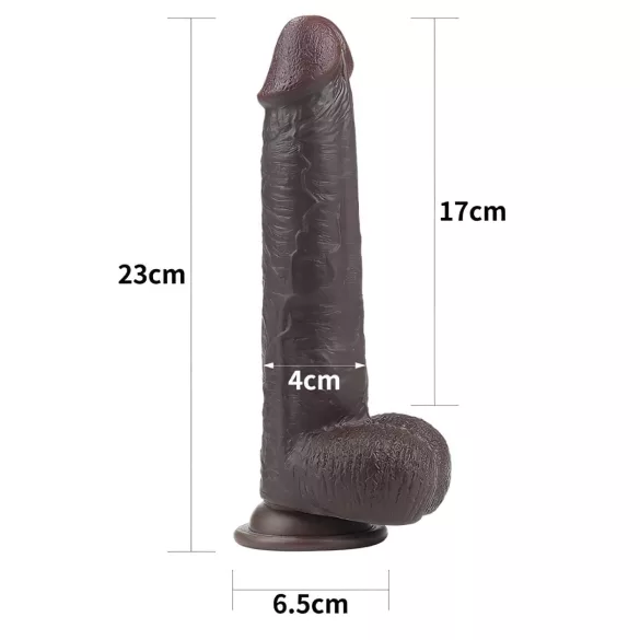 Lovetoy Sliding-Skin - zweischichtiger Dildo - 23cm (braun)
