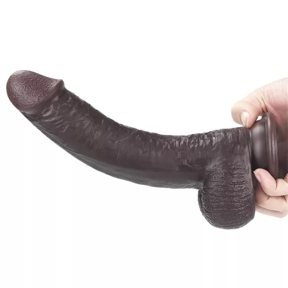 Lovetoy Sliding-Skin - zweischichtiger Dildo - 23cm (braun)