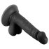 Mr. Rude - Saugnapf, lebensechter Dildo mit Hoden - 17cm (schwarz)