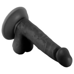   Mr. Rude - Saugnapfbefestigter, eiförmiger realistischer Dildo - 17cm (schwarz)