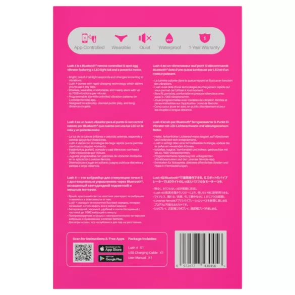 LOVENSE Lush 4 - intelligentes Vibro-Ei (pink)