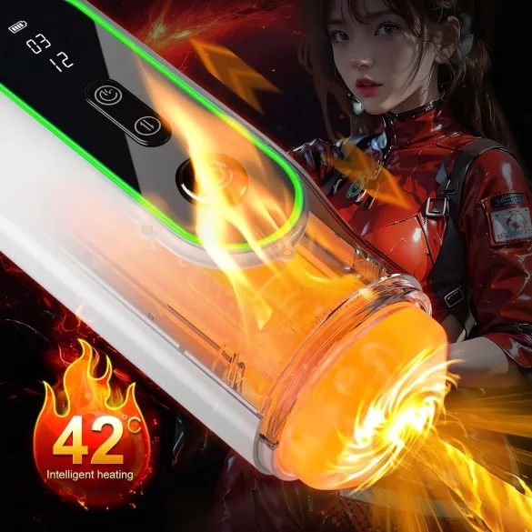 Leopard - vibrierender Masturbator mit Auf-Ab Bewegung (schwarz)