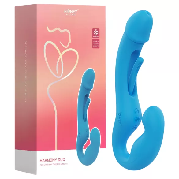 Honey Play Box Harmony Duo - Intelligenter Auflege-Vibrator mit Zunge (blau)