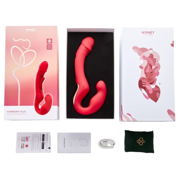 Honey Play Box Harmony Duo - Intelligenter Auflege-Vibrator mit Zunge (Rot)