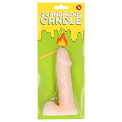 Scandalous - Kerze - Penis mit Hoden - natur (133g)