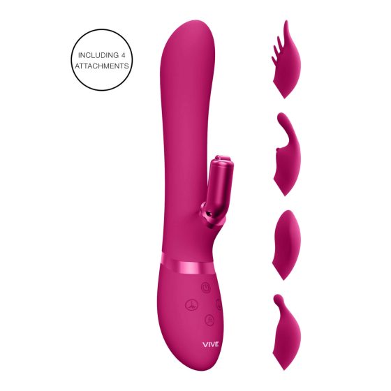 Vive Chou - Akkubetriebener Vibrator mit austauschbarem Klitorisaufsatz (Rosa)