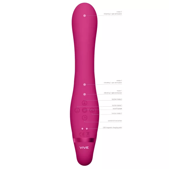 Vive Suki - Aufladbarer Strap-On ohne Halteband (Pink)