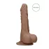 RealRock Dong 7 - Lebensechter Dunkel-Natur Dildo mit Hoden (17cm)