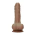 RealRock Dong 7 - Lebensechter Dunkel-Natur Dildo mit Hoden (17cm)