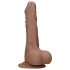 RealRock Dong 7 - Lebensechter Dunkel-Natur Dildo mit Hoden (17cm)