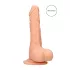 RealRock Dong 8 - naturgetreuer, realitätsnaher Dildo mit Hoden (20 cm) - hautfarben