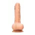 RealRock Dong 8 - naturgetreuer, realitätsnaher Dildo mit Hoden (20 cm) - hautfarben
