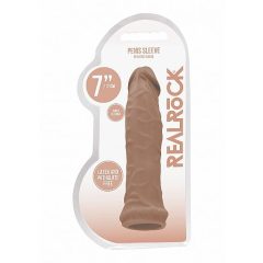   RealRock Penis Hülle 6 - Penisüberzieher (17cm) - Dunkel Natur